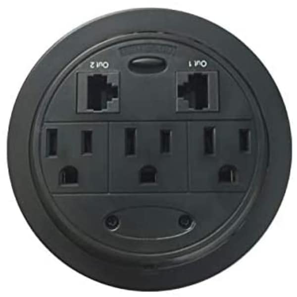 Kable Kontrol Kable Kontrol Powertap Desk Outlet Power Grommet - 3 Power Outlets + 2 Ethernet Ports GMPT-1 - main